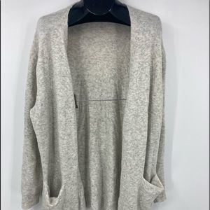 Madewell Wool Blend Open Front Sweater Coat Winter White Ivory Women's Size L.